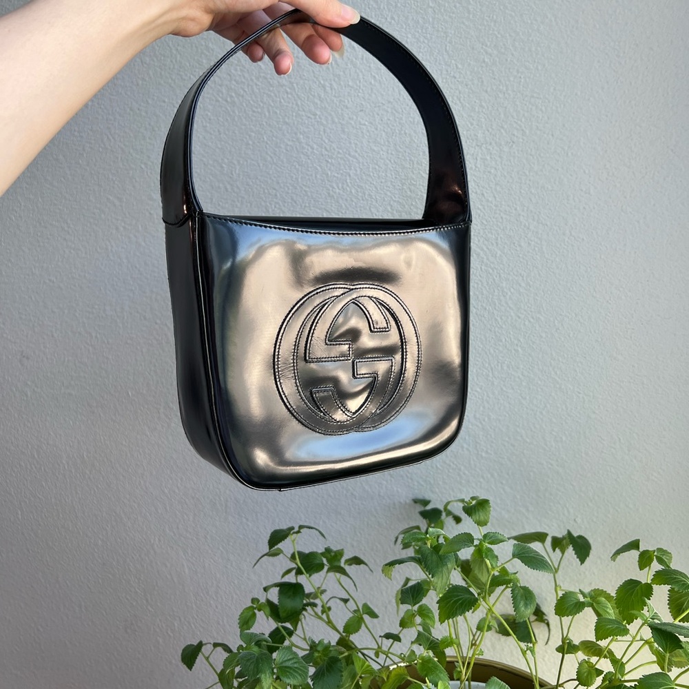 Gucci Black Patent Leather Mini Shoulder Bag
